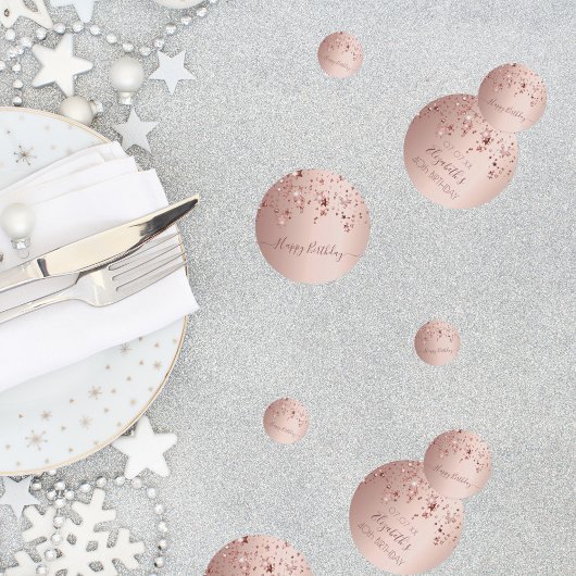 40歳の誕生日パーティーバラ金ゴールドピンクの星のガラス コンフェッティ