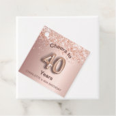 40歳の誕生日パーティーバラ金ゴールド赤面グリッター フェイバータグ (インサイチュ)