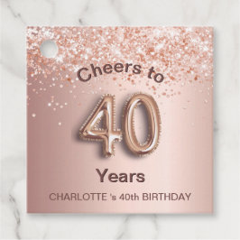 40歳の誕生日パーティーバラ金ゴールド赤面グリッター フェイバータグ