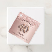 40歳の誕生日パーティーバラ金ゴールド赤面グリッター フェイバータグ (インサイチュ)