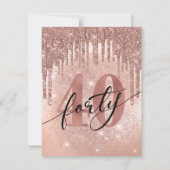 40歳の誕生日パーティーバラ金ゴールド   サンキューカード (裏面)