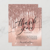 40歳の誕生日パーティーバラ金ゴールド   サンキューカード (正面/裏面)