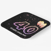 40歳の誕生日パーティーバルーンと紙吹雪 ペーパープレート (傾斜あり)