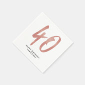 40歳の誕生日パーティーパーソナライズされたバラ金ゴールド スタンダードカクテルナプキン (角)