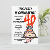 40歳の誕生日パーティーパーソナライズされた写真 招待状 (スタンド正面)