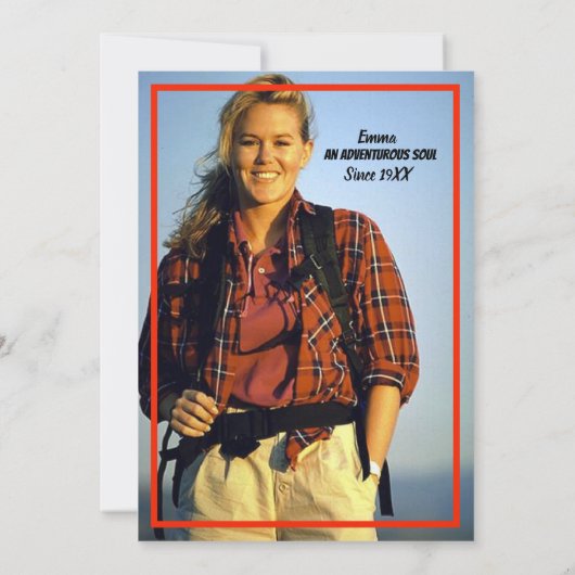 40歳の誕生日パーティーパーソナライズされた写真 招待状 (裏面)