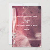 40歳の誕生日パーティーピンクシャンパン40 招待状 (裏面)