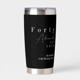 40歳の誕生日パーティーファーバー 黒と白40個セット 保温保冷タンブラー