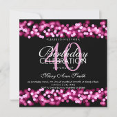 40歳の誕生日パーティーフェイクピンクハリウッドグラム 招待状 (正面)
