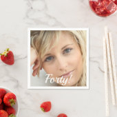 40歳の誕生日パーティーフォトスクリプト女性 スタンダードカクテルナプキン (インサイチュ)