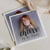 40歳の誕生日パーティーフォトブラックスクリプト応援 スタンダードカクテルナプキン