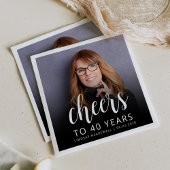 40歳の誕生日パーティーフォトホワイトスクリプト応援 スタンダードカクテルナプキン