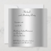 40歳の誕生日パーティーブラックレッドアールデコ 招待状 (裏面)