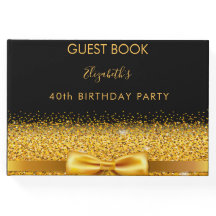 40歳の誕生日パーティーブラック金ゴールドボウグラーム輝き