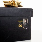 40歳の誕生日パーティーブラック金ゴールド応援40人に スクエアシール