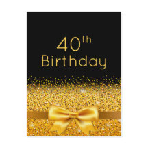 40歳の誕生日パーティーブラック金ゴールド輝く招待