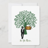 40歳の誕生日パーティーマンシルエットバイツリー 招待状 (裏面)