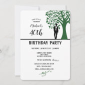 40歳の誕生日パーティーマンシルエットバイツリー 招待状 (正面)