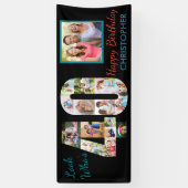 40歳の誕生日パーティールック誰40フォトコラージュ 横断幕 (縦)