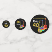 40歳の誕生日パーティーロックアンドロールパーソナライズされた コンフェッティ (裏面)