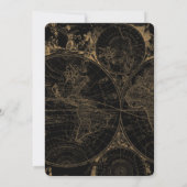 40歳の誕生日パーティーヴィンテージテーマ世界地図 招待状 (裏面)