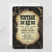 40歳の誕生日パーティーヴィンテージテーマ世界地図 招待状 (正面)