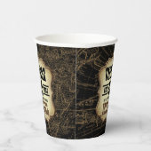 40歳の誕生日パーティーヴィンテージテーマ世界地図 紙コップ (右)