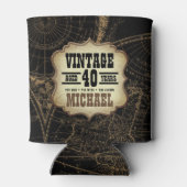 40歳の誕生日パーティーヴィンテージテーマ世界地図 缶クーラー (裏面)