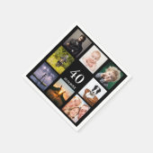 40歳の誕生日パーティー写真の男の子黒人 スタンダードカクテルナプキン (角)