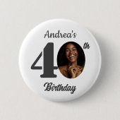 40歳の誕生日パーティー写真ギフト 缶バッジ (正面)