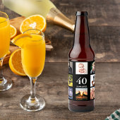 40歳の誕生日パーティー写真コラージュ男ブラック ビールラベル