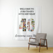 40歳の誕生日パーティー写真コラージュ背景 タペストリー (インサイチュ)