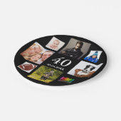 40歳の誕生日パーティー写真コラージュ黒人男性 ペーパープレート (アングル)