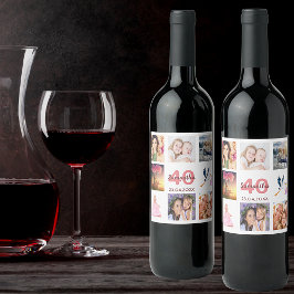 40歳の誕生日パーティー写真コラージュ ワインラベル
