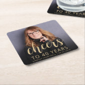 40歳の誕生日パーティー写真応援 スクエアペーパーコースター (アングル)