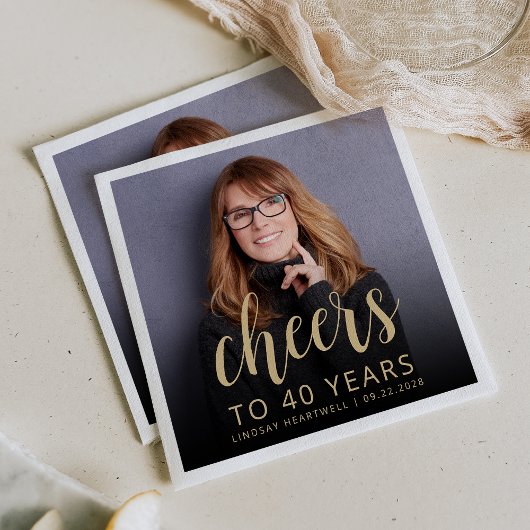 40歳の誕生日パーティー写真応援 スタンダードカクテルナプキン