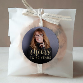 40歳の誕生日パーティー写真応援 ラウンドシール