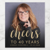 40歳の誕生日パーティー写真応援 ワインラベル (シングルラベル)