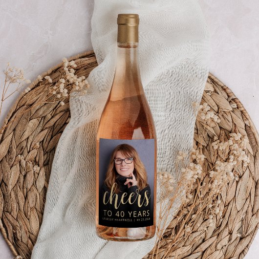 40歳の誕生日パーティー写真応援 ワインラベル