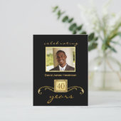 40歳の誕生日パーティー写真招待状 - フォーマル 招待状 (スタンド正面)