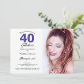 40歳の誕生日パーティー写真招待状 招待状 (スタンド正面)