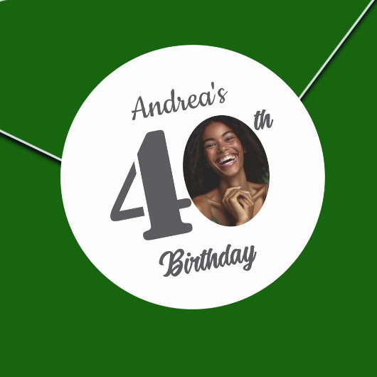 40歳の誕生日パーティー写真 ラウンドシール