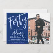 40歳の誕生日パーティー写真 招待状 (正面)