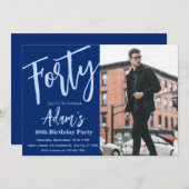 40歳の誕生日パーティー写真 招待状 (正面/裏面)