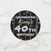 40歳の誕生日パーティー名の追加 コンフェッティ (スモール正面)
