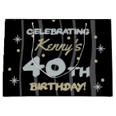 40歳の誕生日パーティー名の追加 ラージペーパーバッグ (正面)