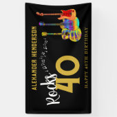 40歳の誕生日パーティー名ギターズミュージックロック40 横断幕 (縦)