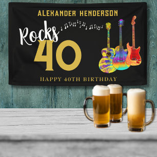 40歳の誕生日パーティー名ギターズミュージックロック40 横断幕