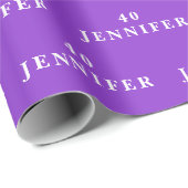 40歳の誕生日パーティー名パープルモダンパターン ラッピングペーパー (ロールコーナー)