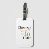 40歳の誕生日パーティー応援ミニマルビール ラゲッジタグ (正面縦)